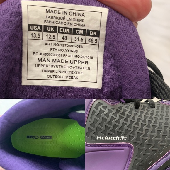 NEW Under Armour Men’s Purple & Black cleats New - Picture 6 of 6